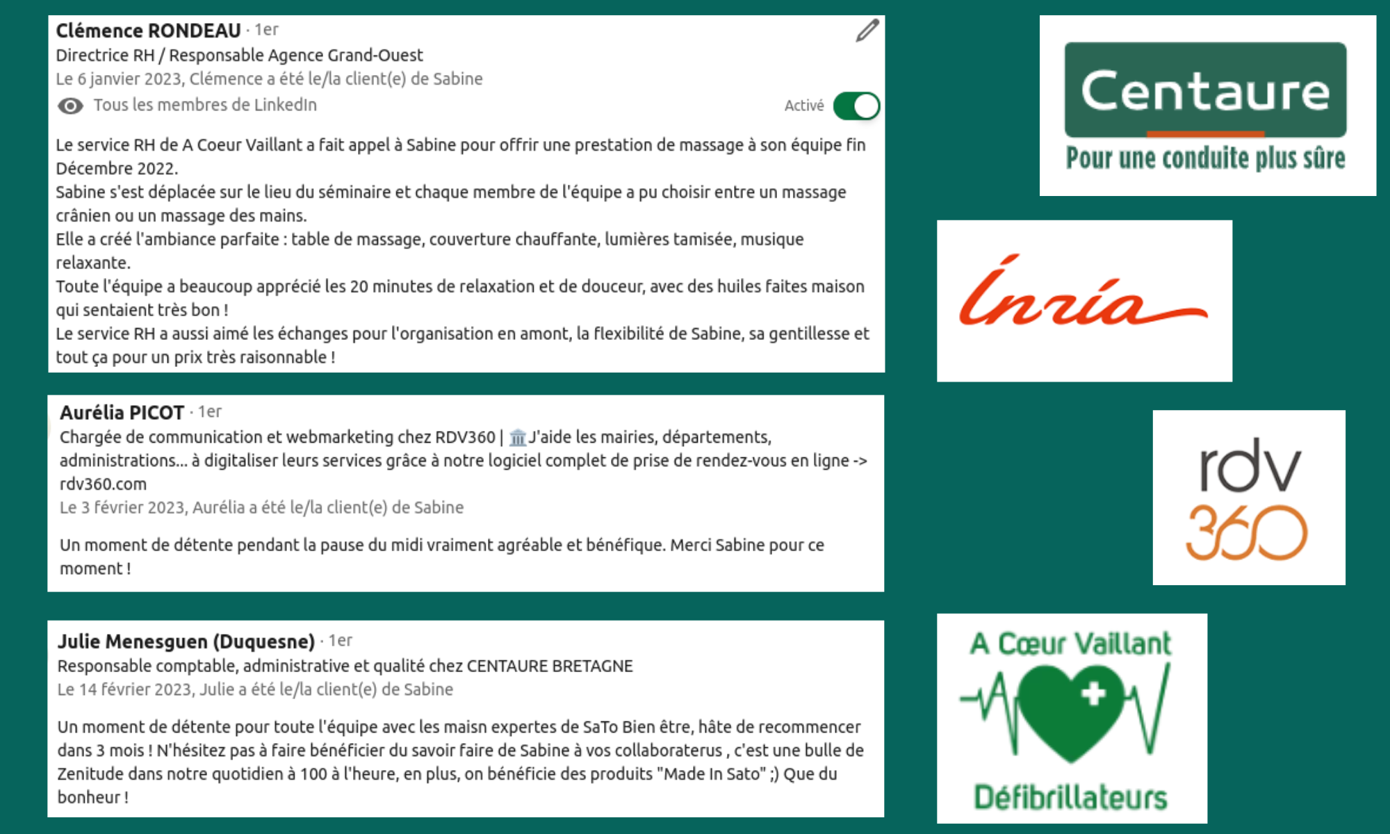 Ces entreprises me font confiance